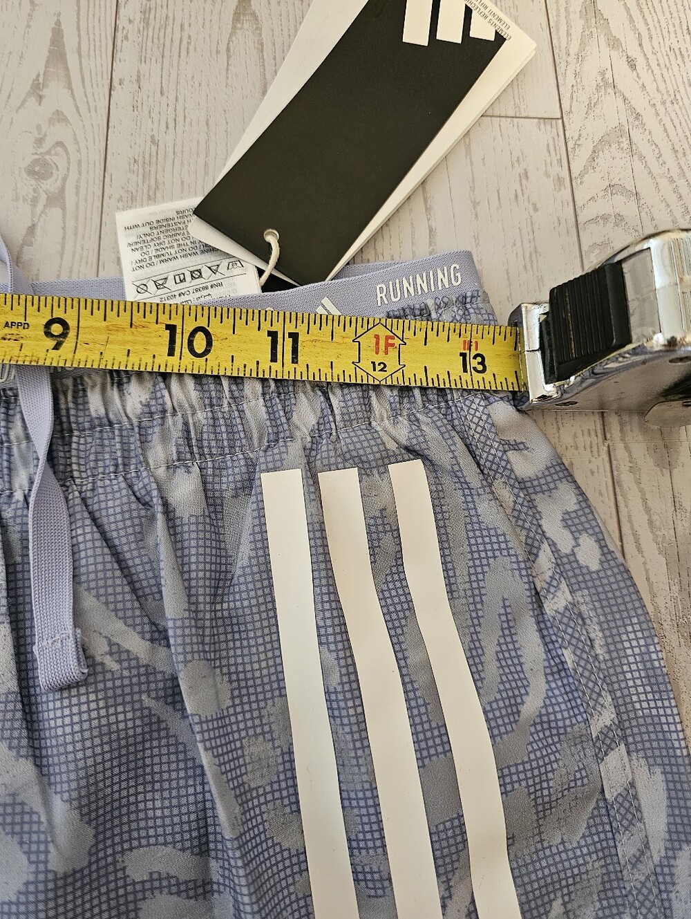 Adidas Blue White Running Shorts 3XS NWT 3 Stripe Athletic Activewear - Picture 9 of 10